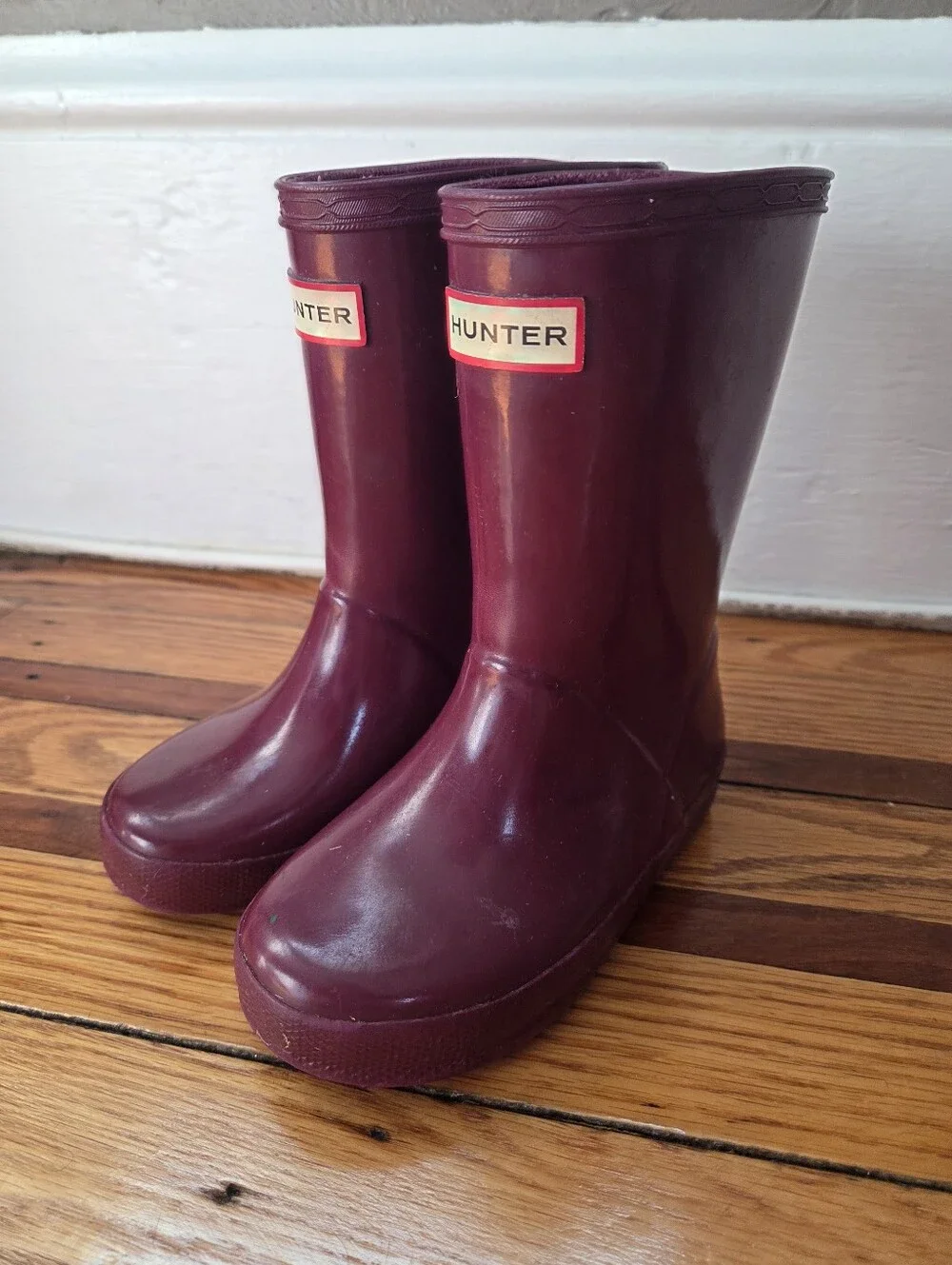 Hunter Kids' Rain Boots in Deep Burgundy